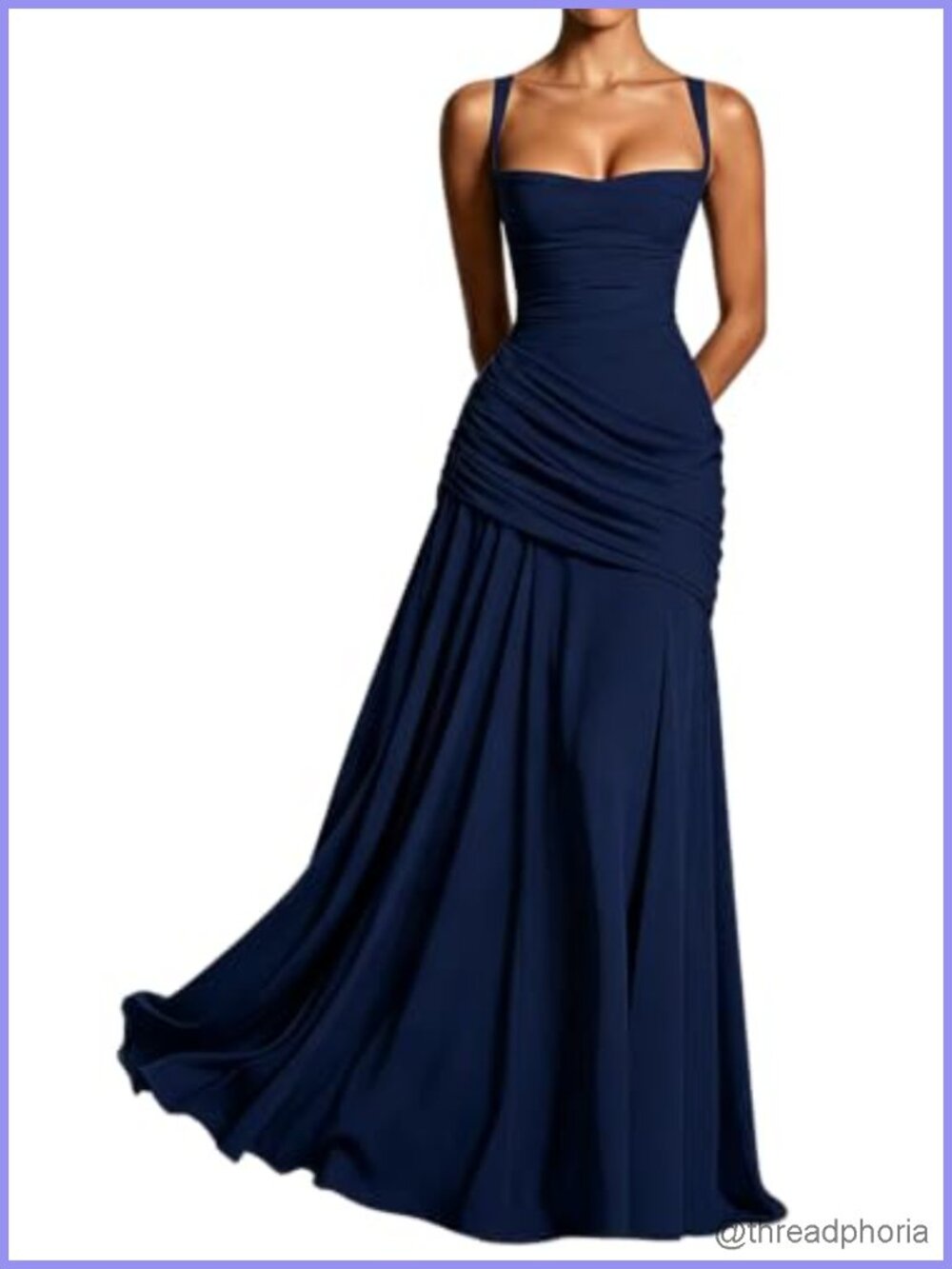 Milk Silk Corset Ruched A-Line Maxi Formal Dress Sleeveless